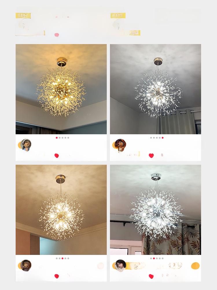 Dandelion Crystal Chandelier: Luxurious Nordic Style Living Room Light