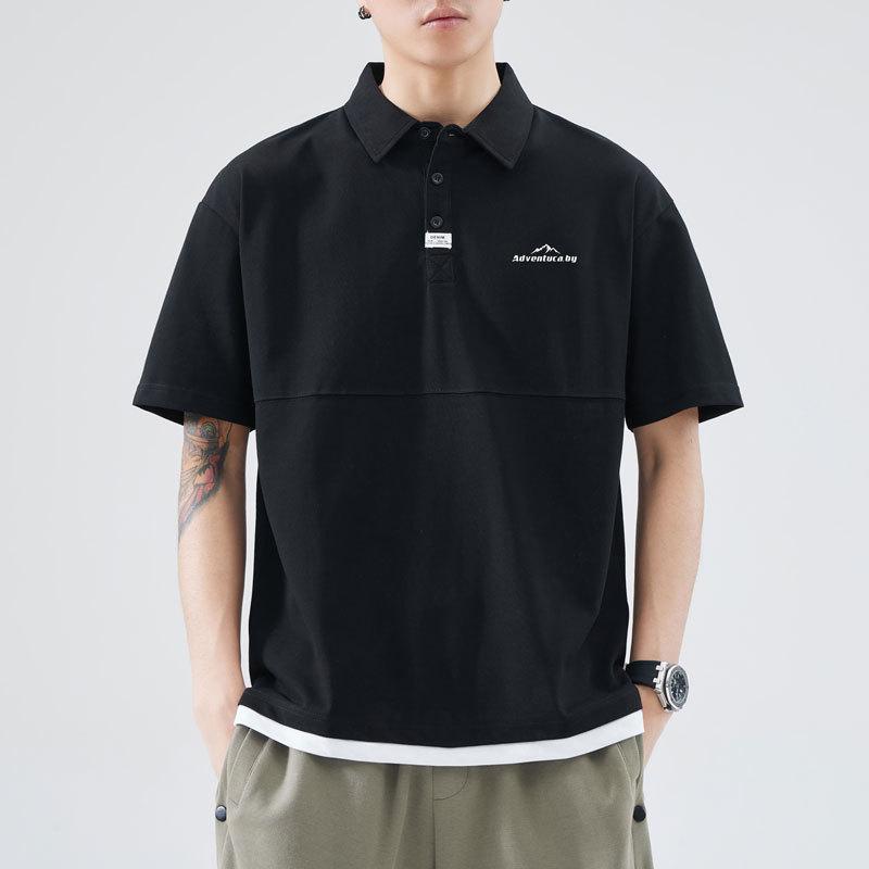 Men's Summer New Loose Short-sleeved POLO Shirt Men's Lapel Thin Short T-top