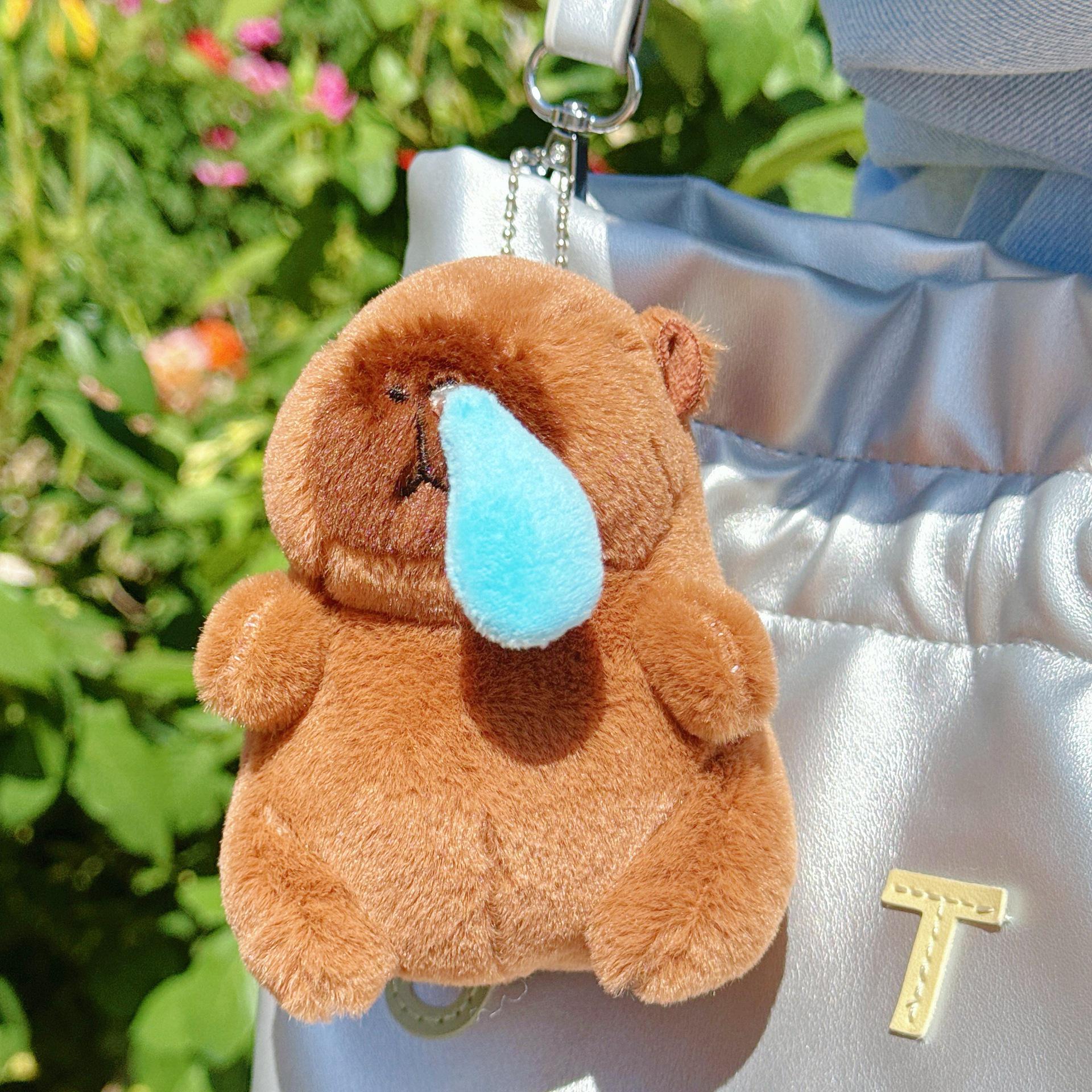 

Плюшевый брелок-капибара – Милая мягкая игрушка, клипса для рюкзака Height about 11 cm