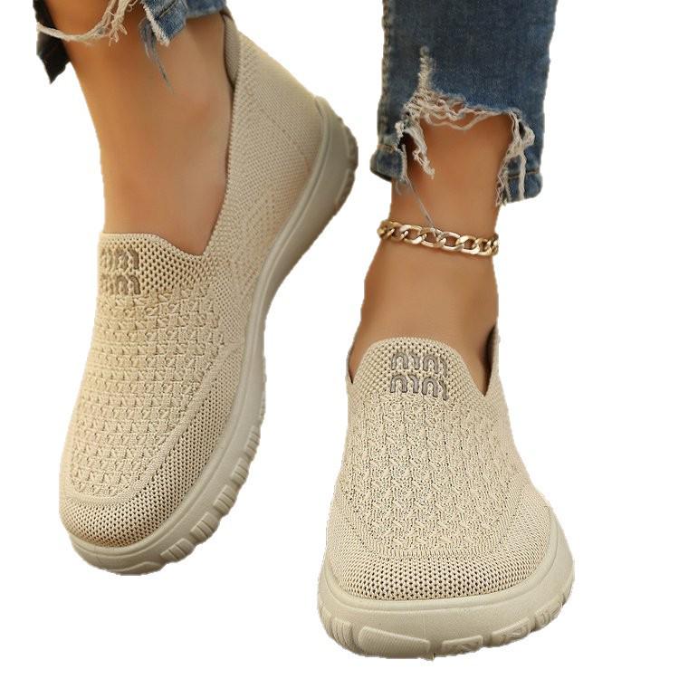 2025 Damen Atmungsaktive Leichte Slipper Freizeitschuhe - Weiche Sohle, Runde Zehenpartie, Frühling/Herbst Stil