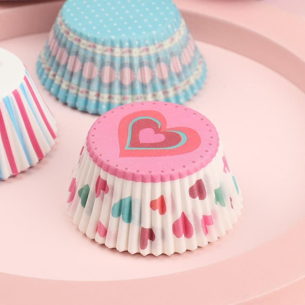 100pcs Colorful Cupcake Liners Nonstick Molds Greaseproof Paper Cupcake Wrappers Food Grade Standard Size Baking Cups