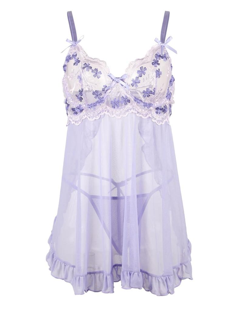 Babydoll Große Größe Süße Dessous mit Rüschen Bügel Sexy Nachthemd Schöner Rücken Sexy Unterwäsche Unschuldiges Nachthemd Große Größe Babydoll Sexy