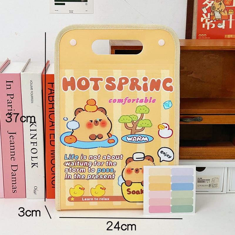 

Multi Layer Handheld Folder Cute Dolphin Large Capacity A4 Exam Paper Storage Bag Student Handheld File Bag