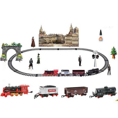 Electric Steam RC Track Train Remote Control Conveyance Car Simulation Model Rechargeable Set Model Kids Toy