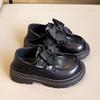 Girls Black Princess Leather Loafers Kids Soft Sole Flat Shoes Children Dress Shoes for Performance School