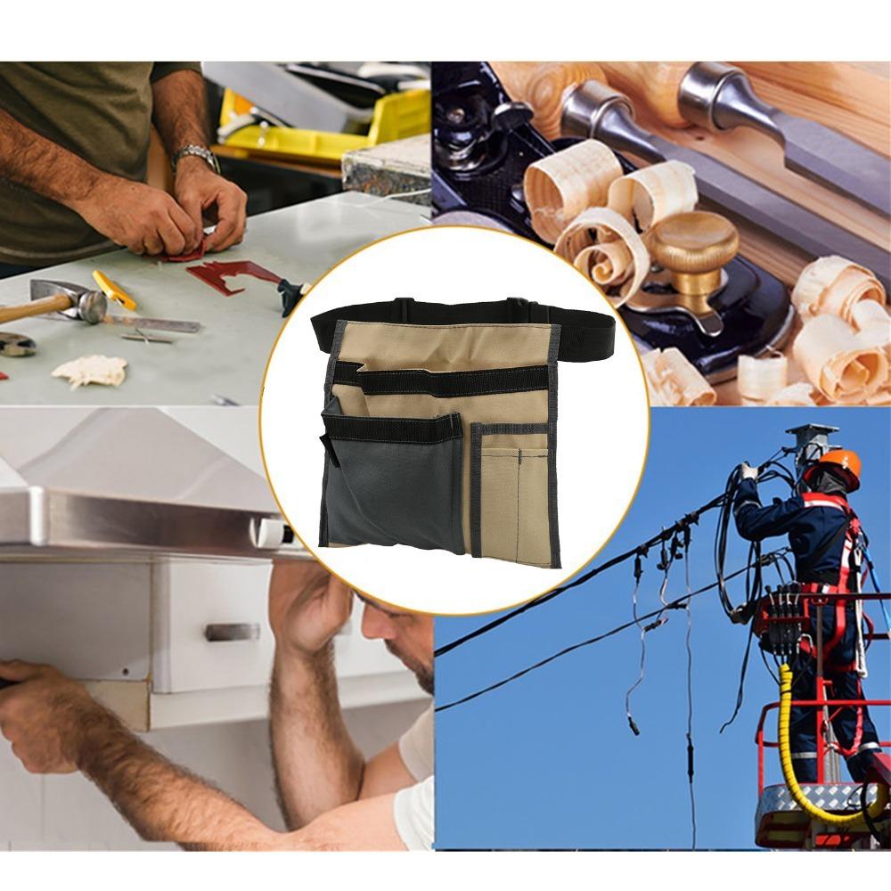 Adjustable Belt Tool Belt Bag 5-Pocket Canvas Organizer Utility Belt Bag  Electrician Maintenance