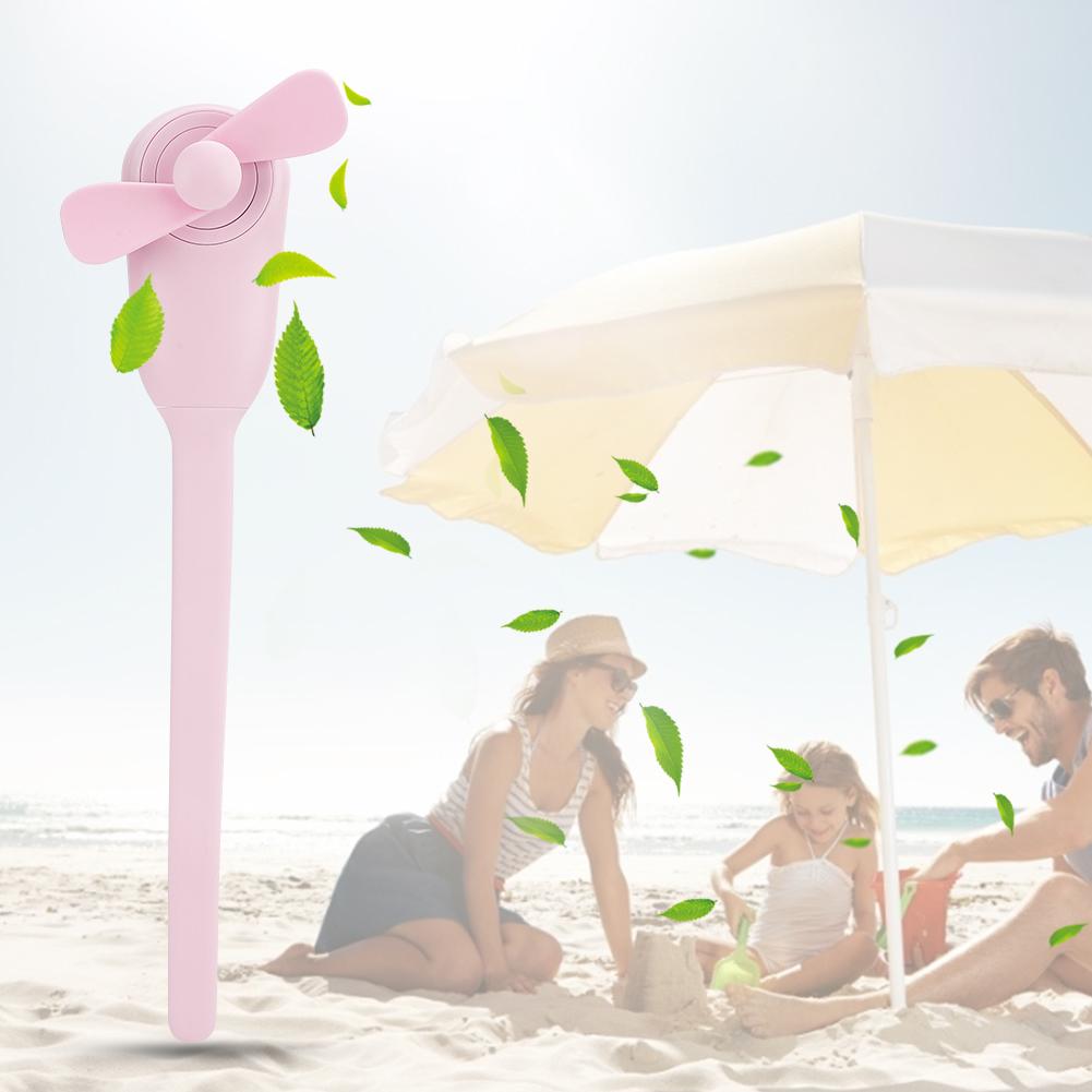 Mini Flexible Fan USB Charging Portable Desktop Bedside Universal Fan Blade Auto Stop(Pink )