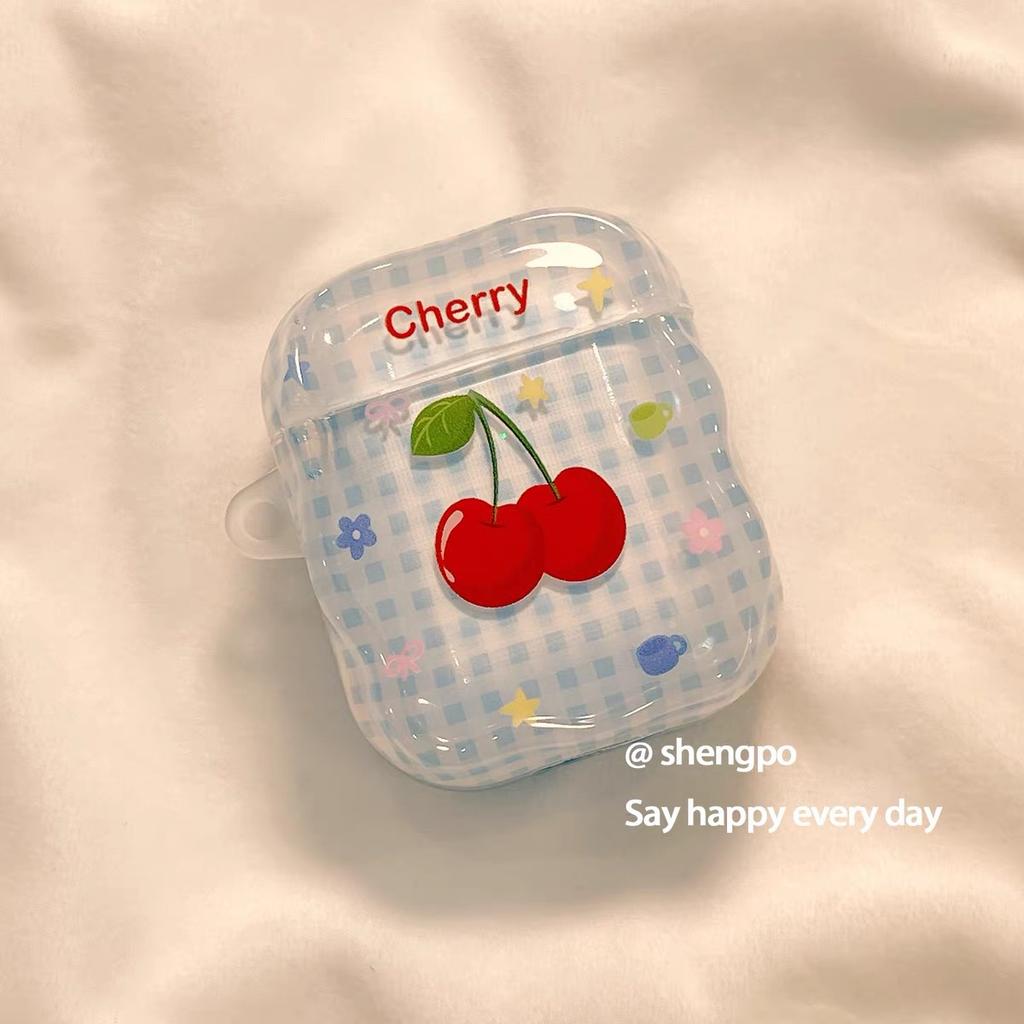 ins small fresh cherry suitable for AirPodspro1 earphone cover Apple Bluetooth protective case 1st generation soft silicone 1 female