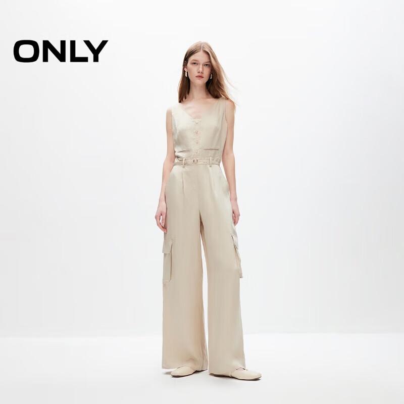 ONLY Women's V-Neck Loose Jumpsuit
