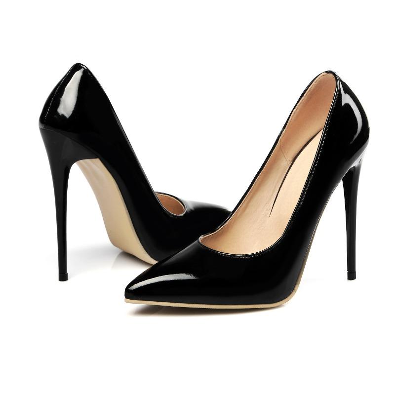Black Solid Color Women's Shoes High Heels Single Shoe Table Sexy Thin Heel Pointed