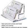 Business Card Holder for Desk,Clear Acrylic Business Cards Display Stand,Horizontal Business Card Holders Display,Name Card Holders for Table-2 Slots