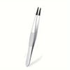 1-5PCS Anti-Slip Rubber Coated Precision Tweezers Set,Straight/Bent Flat Tip for Jewelry,Electronics Repair,Nail Stamping DIY