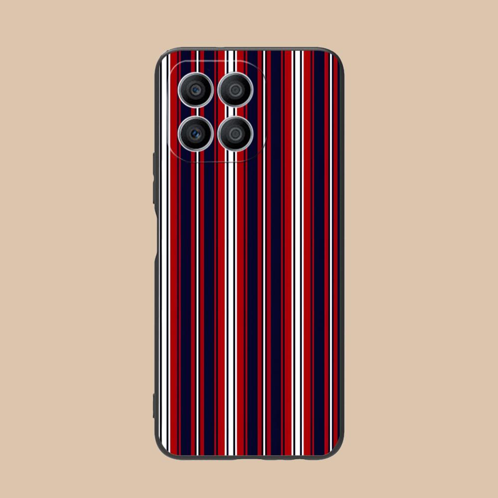 Red Blue Stripe Mobile Phone Case for Honor 90 80 70 60 50 30 20 10 9 8 7 Pro S SE Lite 5G Colorful Printing Cover Pretty Luxury