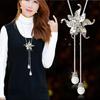 Korean Tassel Crystal Pendant Necklace - Elegant Long Sweater Chain