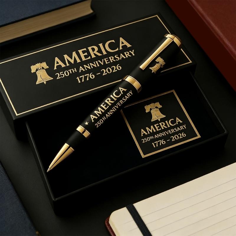 Metal Gel Pen Honoring Americans 250th Anniversary Comfortable Grip Pen for Office and Collection