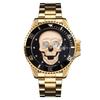 Hot-selling watch, fashionable rhinestone-encrusted skull, luminous men's waterproof quartz watch
