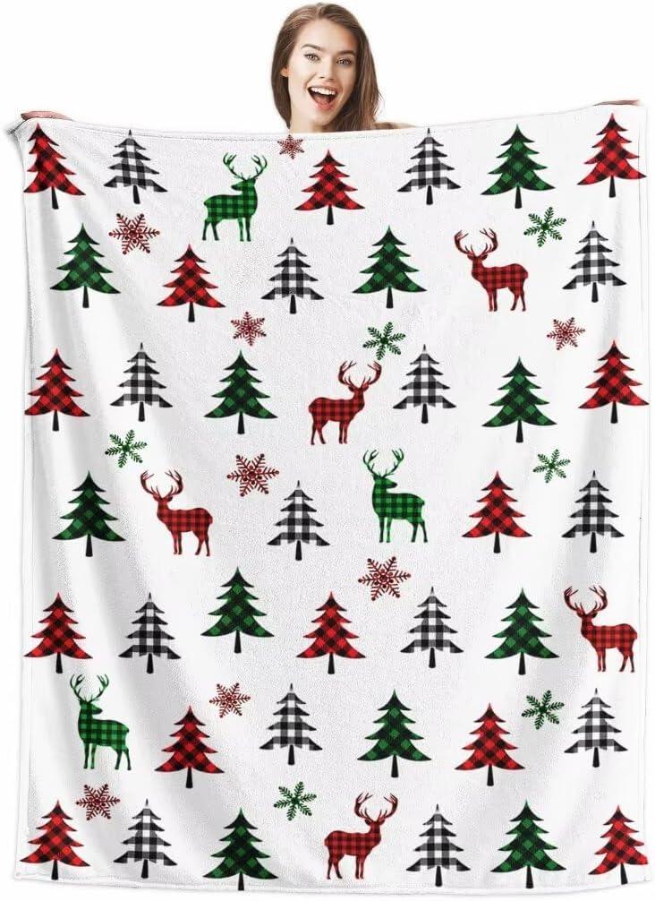 

1PC Festival Throw Gifts Blanket Cedar Xmas Flannel Blankets Warm Soft Gifts For family friends for Sofa Couch all season use 75cmx90cm