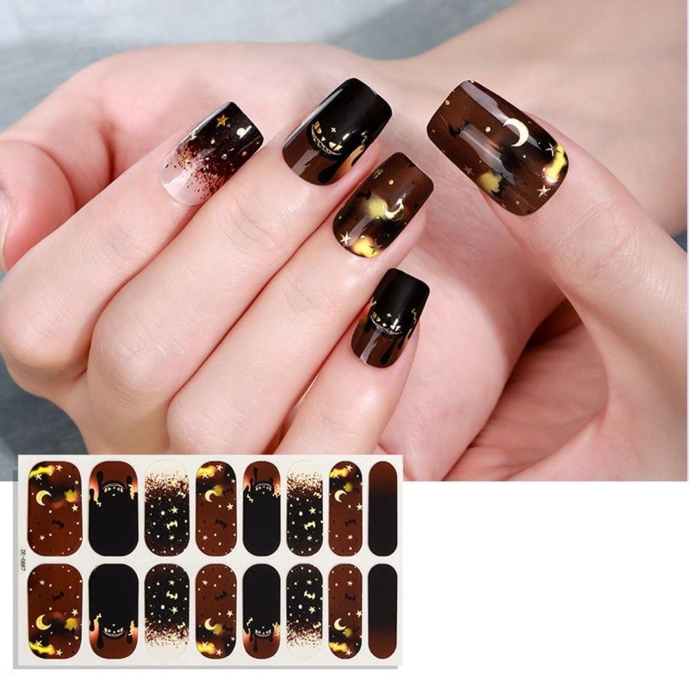 Eyeball Halloween Luminous Nail Sticker 16 Fingers Set Nail Polish Sticker Home Nail Design