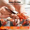 Strumento Pelapatte di Gamberi di Fiume Acciaio Inossidabile Dentellato Apribile Guscio di Gamberi di Fiume Sgusciatura Facile Gamberi di Fiume Gamberetti Granchi Aragoste Ergonomico Rimuovi Guscio di Frutti di Mare