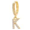 Luxury 26-Letter Pendant Earrings: Micro-set Zirconia Studs, Copper Plated with 18K Gold, European & American Style