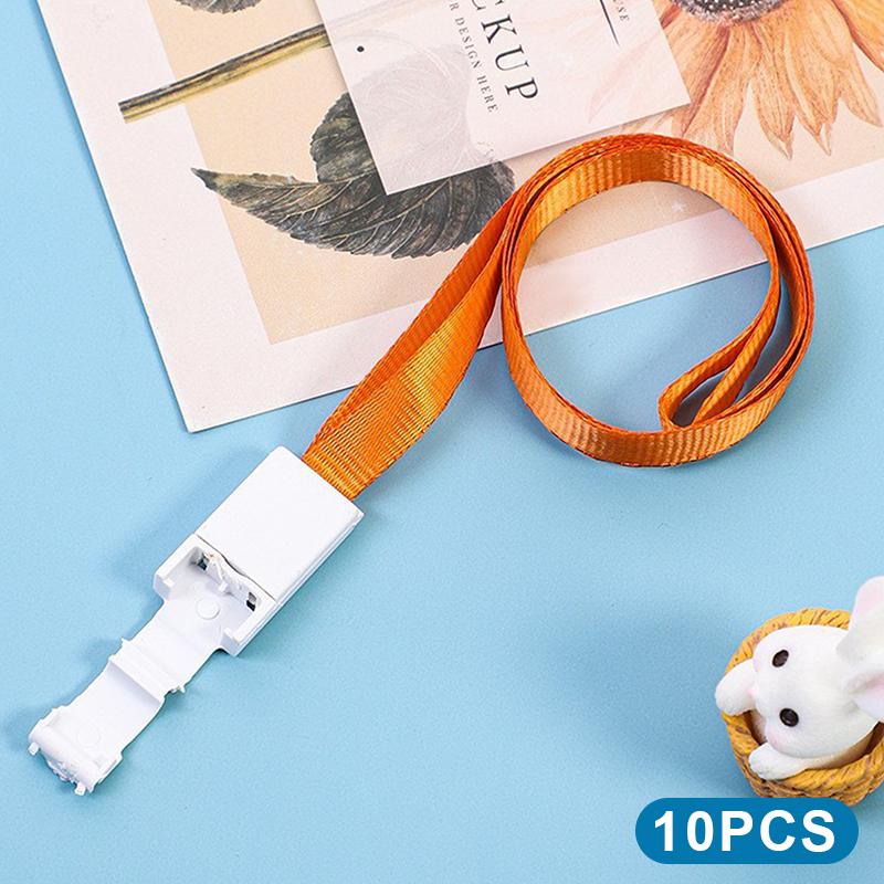 10Pcs New Plastic Card Sleeves With Lanyard Transparent Id Card Protective Cover Student Id Bus Card Holder