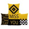 Pillowcase Black and Yellow Geometric Decorative Letters Sofa Cushion Cover Bedroom Sofa Decoration Car Cover Pillowcase
