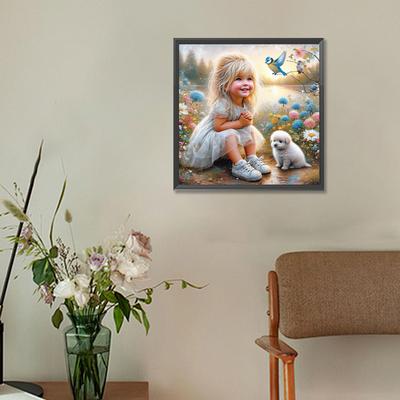 5D DIY Pełny okrągły diamentowy zestaw do malowania dla dziewczynek Dekoracja domu Sztuka Rzemiosła 30x30cm