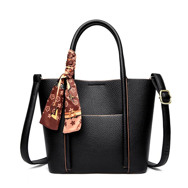 

Модная и универсальная сумка кроссбоди с текстурой банта, высококлассная дамская сумка чёрный