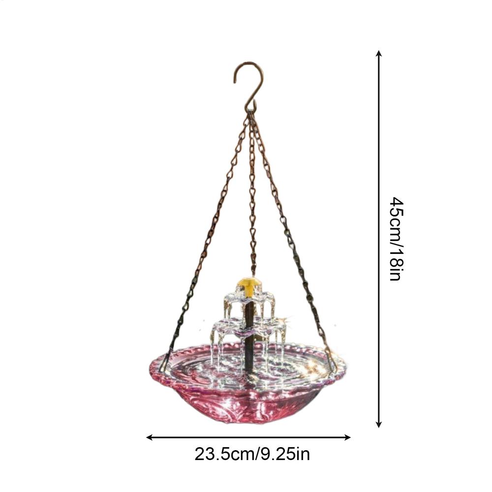 

Hanging Solar Bird Bath Fountain Solar Cascade Hanging Bird Bath Fountain for Outdoor Garden Backyard Patio Lawn