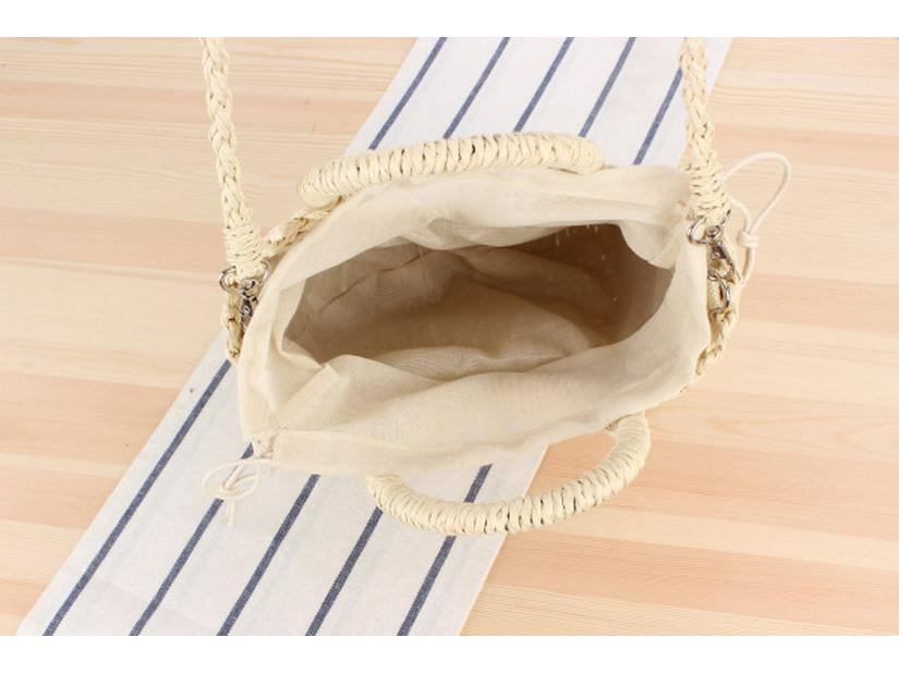 Women's Simple Style Semicircle Woven Beach Tote Crossbody Bag