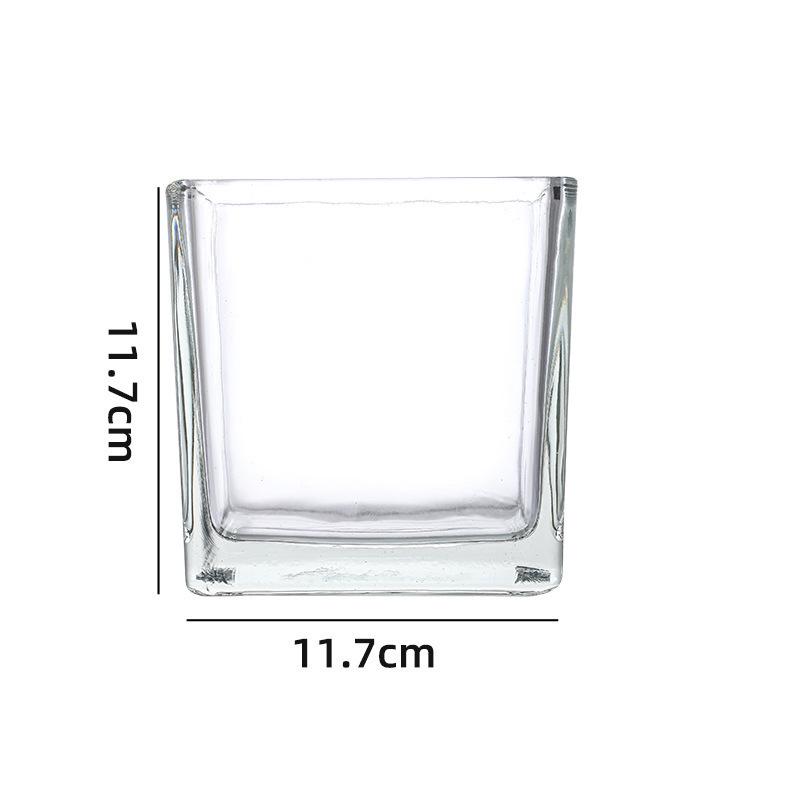 Suport Nou pentru Lumânare din Sticlă - Bază Rotundă, Cupă Aroma Transparentă, Design Pătrat Îngroșat.