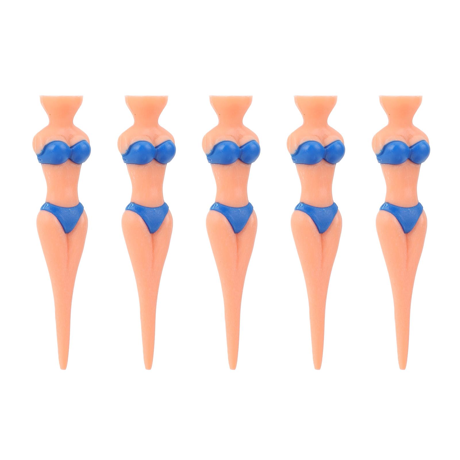 

5Pcs Golf Tees Plastic Anti Slip Lady Bikini Girl Golf Practice Tees for Golf Training Blue синій