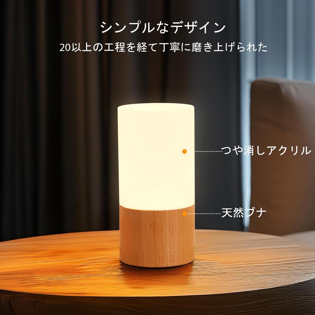 LONRISWAY LED Wooden Desk Lamp, Bedroom Bedside Night Light, Dimmable LED Lighting, Creative Home Decor Table Lamp, Unique Housewarming Gift (White)
