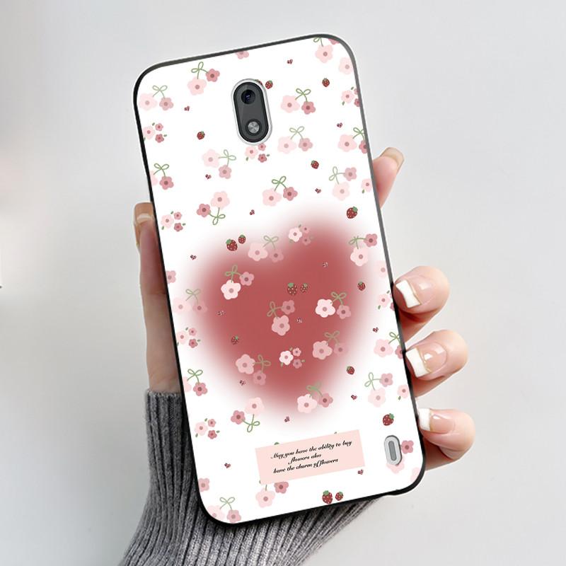 Printing Pattern Case For Nokia 2 / Nokia 2.2 / Nokia 2.1 Fundas Soft Silicone Black Shell Cover Cute Flower Cartoon Casing Capa