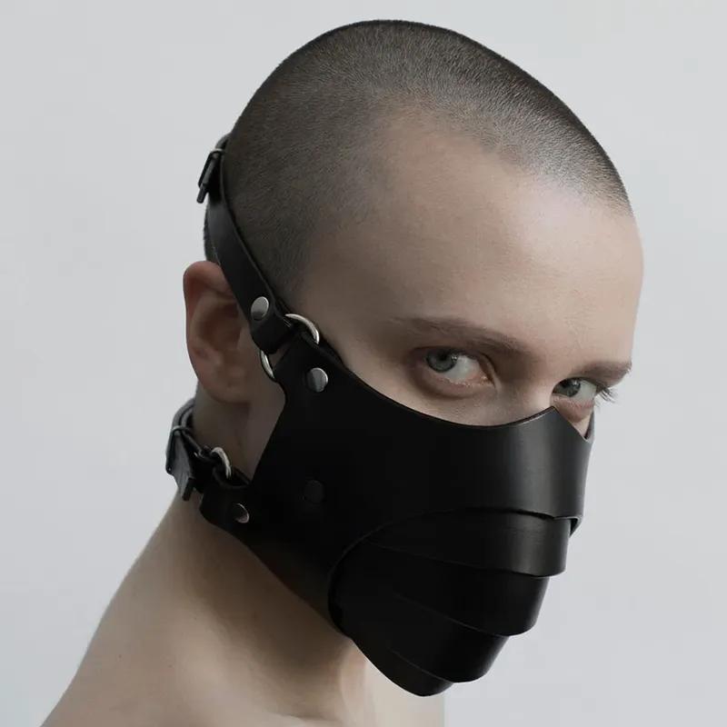 Bdsm Mask Punk Leather Motocykel Haze Face Mask Mužské Prachodolné proti vetru Hry pre dospelých Bondage Restraints Cosplay Sexuálne hračky pre mužov Gay