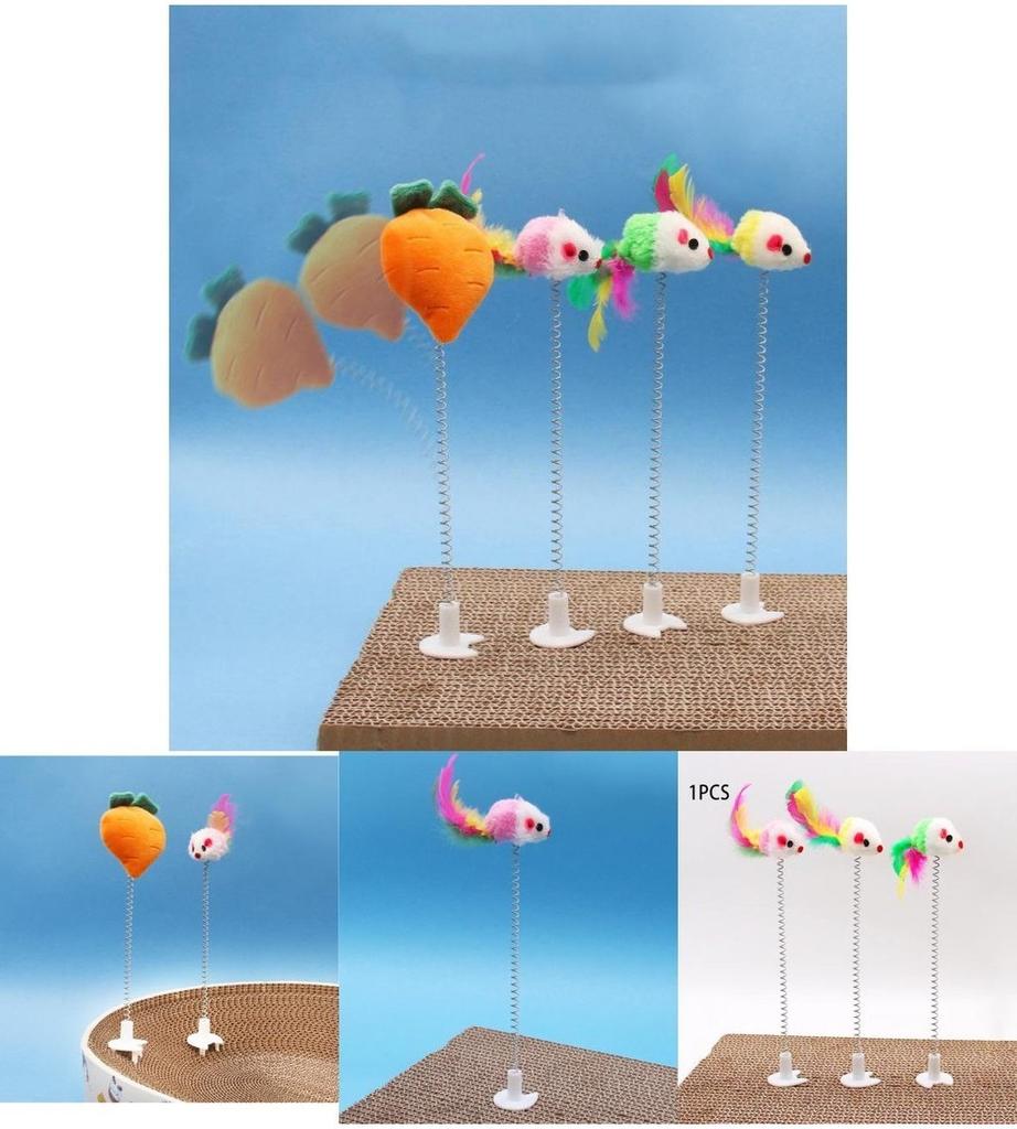 Strapazierfähiges Kunststoff-Katzenkratzbrett-Spielzeug Spaß und fesselnd Zufällige Farben oder Karotte) Perfekt für Ihren Katzenfreund