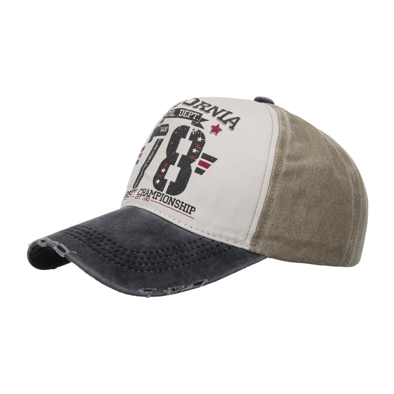 

Весна и лето новый контрастный цвет стираный с буквенным принтом бейсболка кепка кепка солнцезащитная шляпа солнцезащитная шляпа Adjustable чёрный