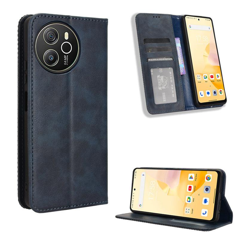 Flip Cover For Blackview Shark 8/Oscal Tiger 12 Leather Case [Flip Vintage Leather] Shockproof Durable Retro Phone Case