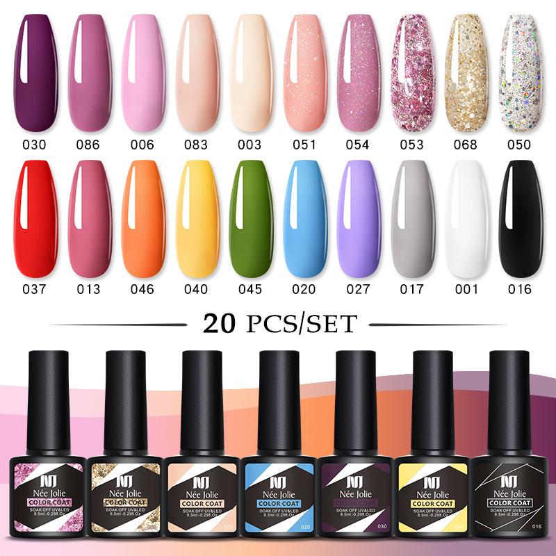 20-Color Nail Polish Glue Set Popular Color Phototherapy Glue Nail Shop Nail Glue