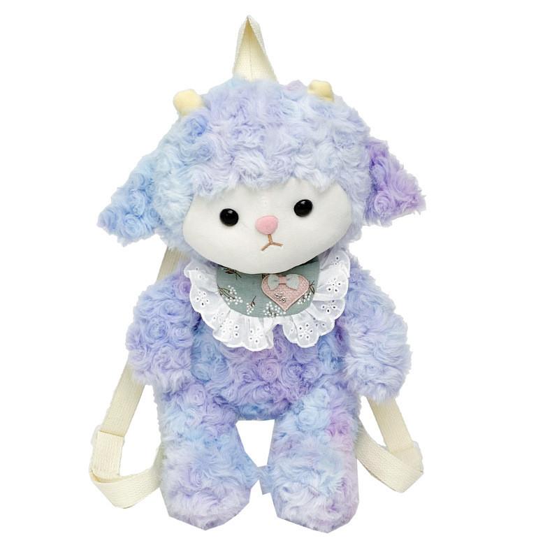 Panda Sheep Plush Backpack Kids Teens Lightweight Design Cartoon Bag Pattern