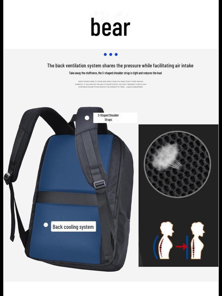 Men's Waterproof Multi-Function Business Backpack with USB Charging Port