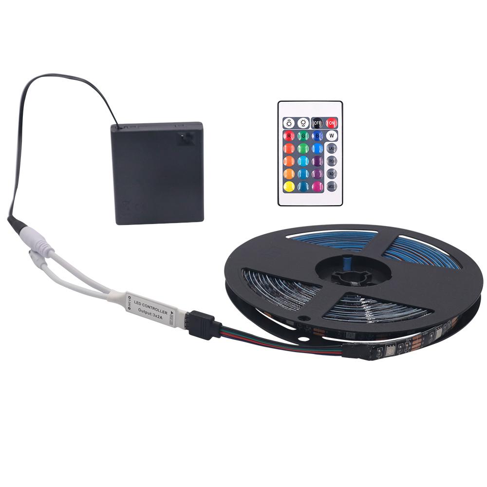 DC 5V Remote Control RGB Led Strip Light 5050 30Leds/m Battery Power Changing Color Waterproof Ribbon Tape Lights String Strip