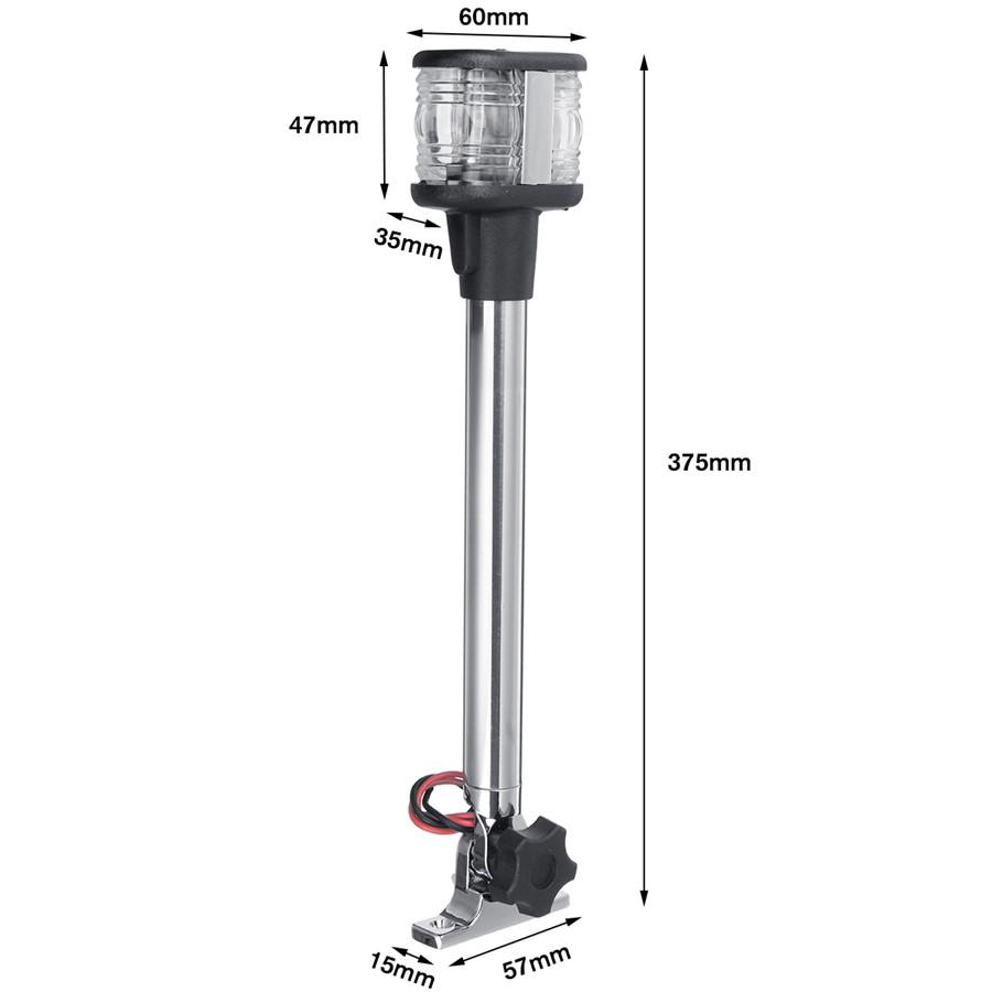 Fold Down Marine Boat Yacht 360° Navigation Light Stern Anchor Pole Lamp