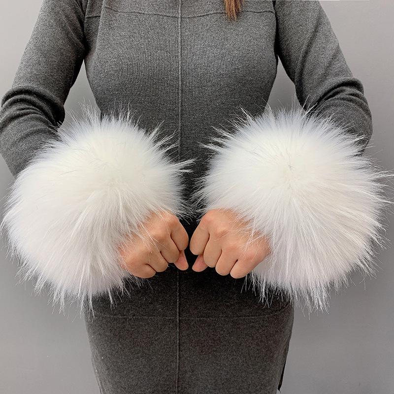 Fluffy Faux Fur Cuff Bracelet Wristband for Women