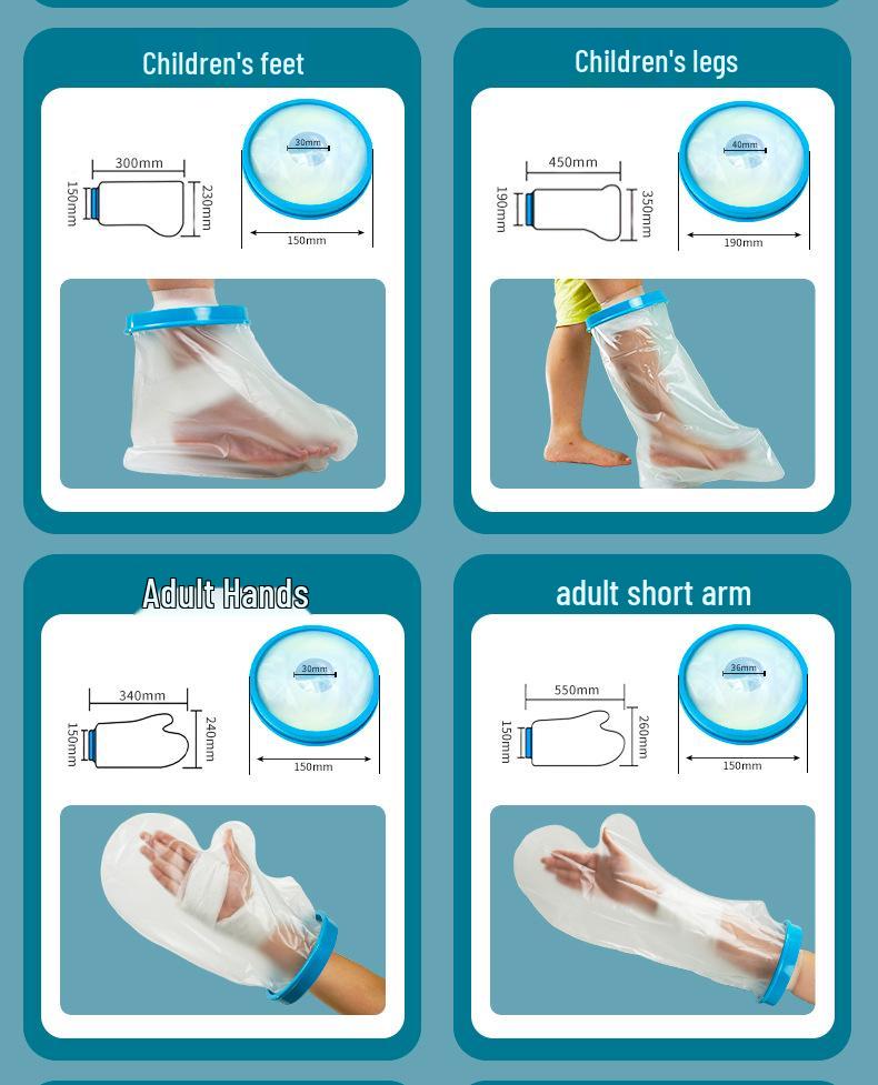 Waterproof Adult Cast & Wound Protector for Knee, Leg, Ankle, and Hand