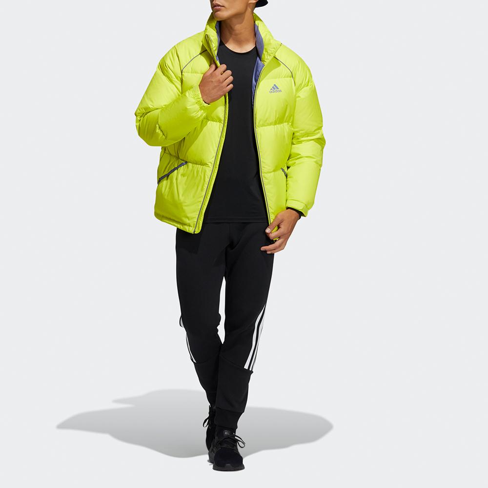 Adidas Terrex Super Puffy Jacket Outdoor Insulated Stand Collar Down Coat Men Outerwear Green Yellow H20752