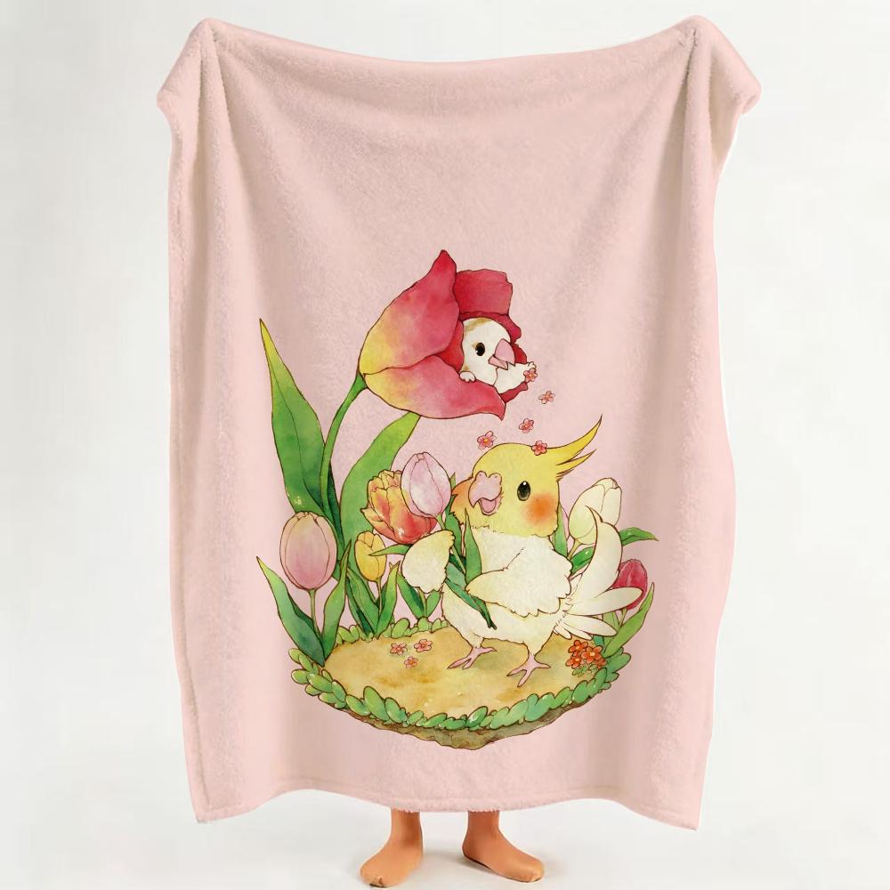 illust Y Yutoriya Throw Flannel Throw Blanket Suitable for Sofa Living Room Bedroom