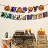 Happy Halloween Banner Halloween Hanging Paper Garland Bunting Banner with Pumpkin Photo Backdrop for Wall Home Party Supplies