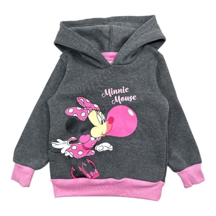 Sweat à capuche - Disney - MIN24-3173 S1-2A - Gris - Fille - Manches longues