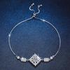 925 Sterling Silver Bracelet Moissanite Jewelry Square Bag Premium 1 Carat Moissanite Bracelet Adjustable